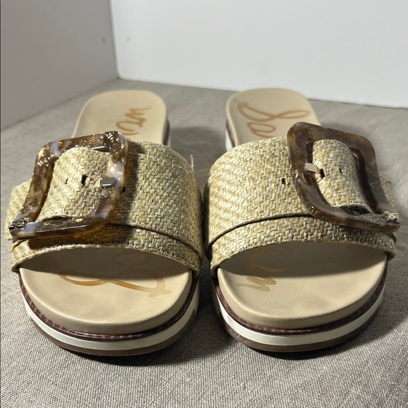 Sam Edelman Beige Slide Sandals with Brown Buckle 9W. SH153 - Picture 10 of 10